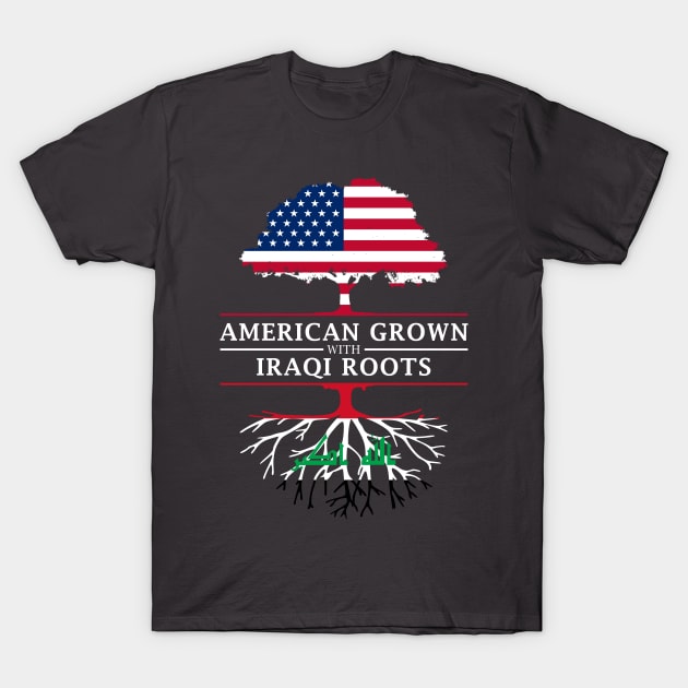 American Grown with Iraqi Roots - Iraq Design T-Shirt by Family Heritage Gifts